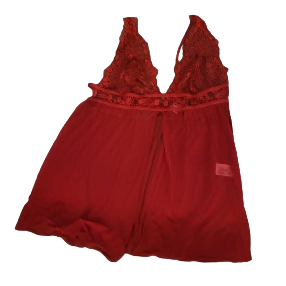 Etam La Chamade Lace & Mesh Chic Red Chemise